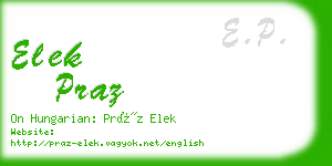 elek praz business card